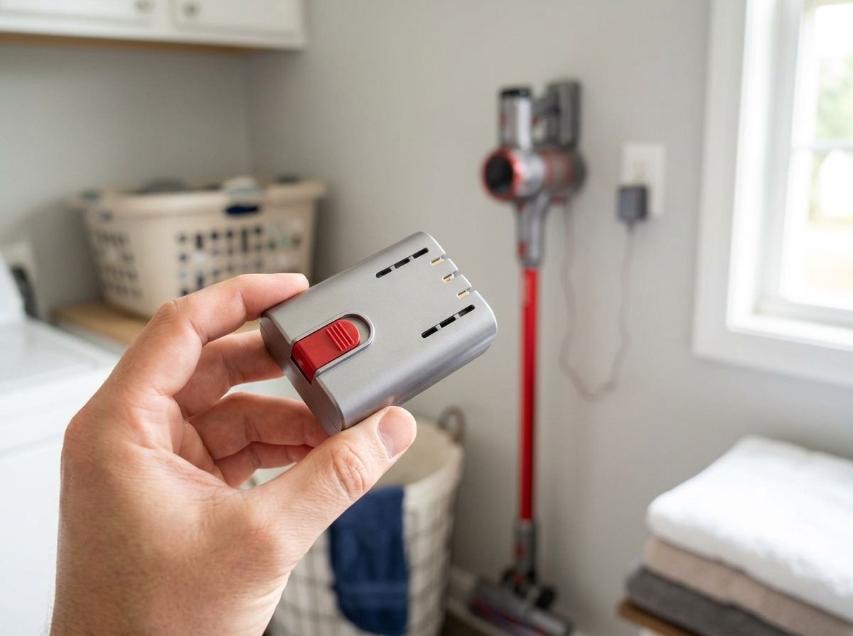 Holding a detachable vacuum battery pack