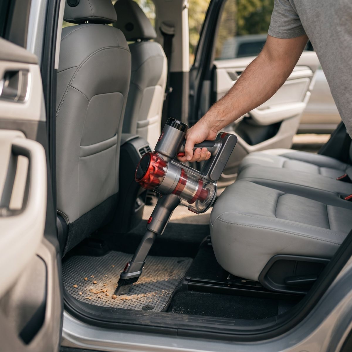 Using a cordless vacuum as a handheld in a car